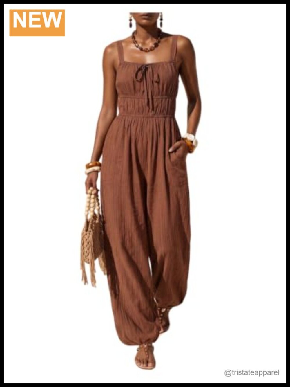 Women's One Piece Jumpsuit Dressy Balloon Pants Square Neck Sleeveless